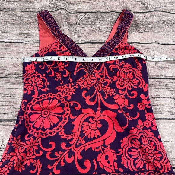 Gorgeous Hale Bob Sleeveless Blouse in Coral and Purple Size Medium - Picture 5 of 8